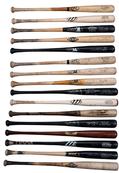 Lot of (16) Primarily West Coast Teams Giants and Diamondbacks Players Game Used Bats (PSA/DNA Pre-Certified)